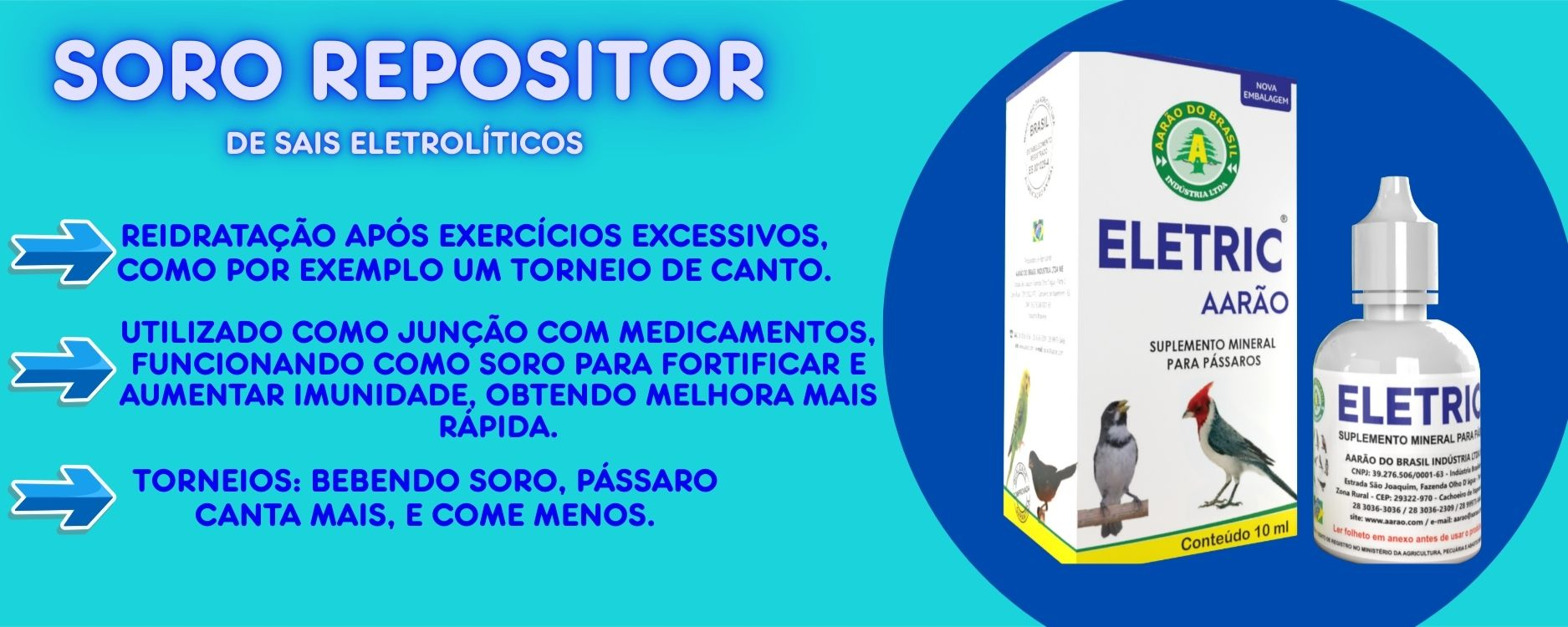 Soro eletrolítico , pássaros . aves , Aarão do brasil 